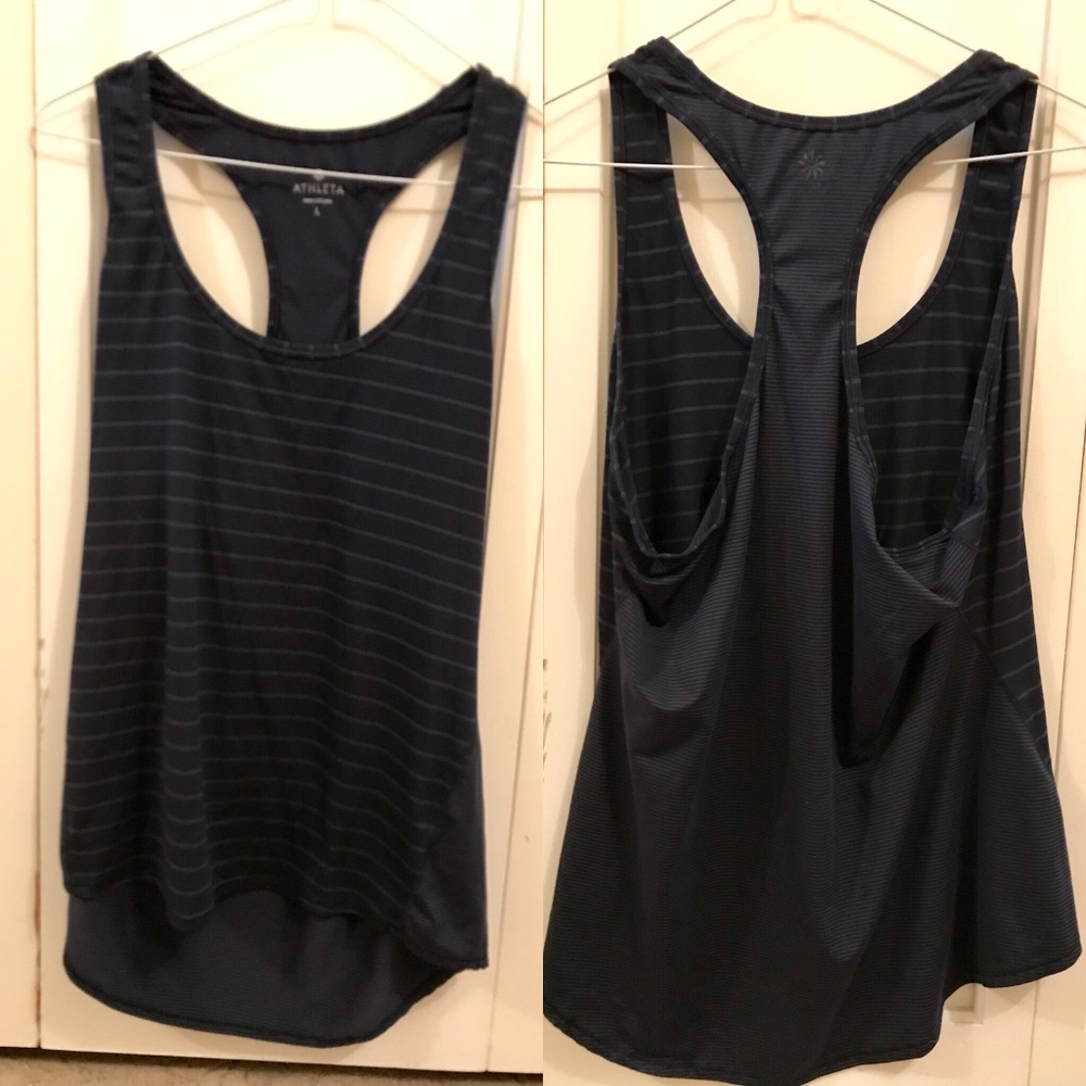 Athleta Navy Stripe Tank Top